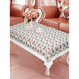 Dakshya Industries Green Floral Printed 4 Seater Table Covers-image-1