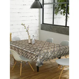 Dakshya Industries Green Geometric Printed Waterproof Plastic 6-Seater Table Cover-image-6