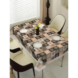 Dakshya Industries Grey Geometric Printed Waterproof Plastic 6-Seater Table Cover-picture-16
