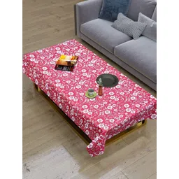 Dakshya Industries Maroon & White Floral Rectangle Shaped Waterproof 4-Seater Table Cover-picture-27