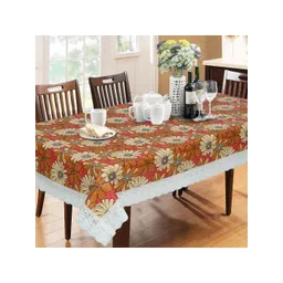 Dakshya Industries Orange Floral Digital Printed 6 Seater Table Cover-picture-27
