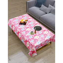 Dakshya Industries Pink & White Floral Printed Waterproof 4-Seater Table Cover-picture-22