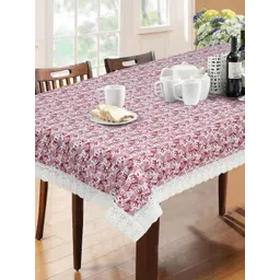 Dakshya Industries Pink & White Floral Rectangle Waterproof 6-Seater Table Cover-picture-20