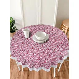 Dakshya Industries Pink Waterproof Round 4-Seater Table Cover-picture-11