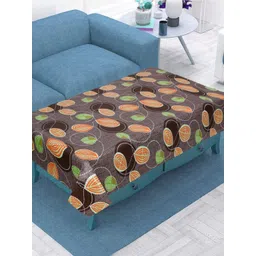 Dakshya Industries Purple Geometric Printed Waterproof Plastic 4-Seater Table Cover image 1