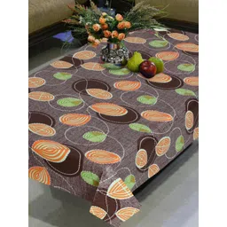 Dakshya Industries Purple Geometric Printed Waterproof Plastic 4-Seater Table Cover image 5