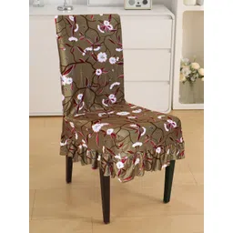 Dakshya Industries Red & Green 6 Pieces Floral Printed Chair Covers-image-16