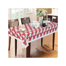 Dakshya Industries Red & White Floral Printed 6 Seater Table Covers-picture-25