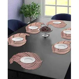 dakshya industries Set of 6 Leaf Pattern Table Placemats-picture-15