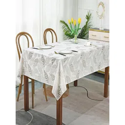 Dakshya Industries White Floral Waterproof Plastic 6-Seater Table Cover-picture-13