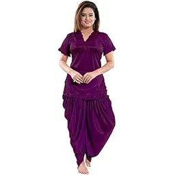 Daliywear Women's Soft Satin Dhoti Top Set, 2 Pieces-picture-12