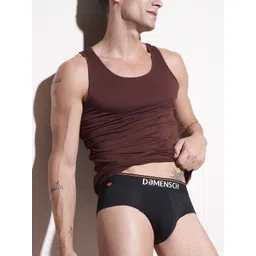 damensch Deo-Cotton Anti-Bacterial Black Solid Men Brief-picture-39