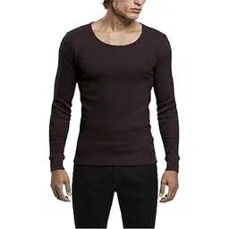 DAMENSCH HeatCode Warmer for Men; Cotton Blend Winter Inner; Fleece Lined Ribbed Thermal Wear for Men Top; Super Soft Body Warmer Full Sleeves Topwear-Base Purple-M-picture-30
