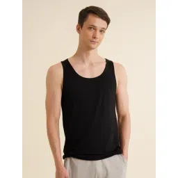 Damensch Jet Black Regular Fit Solid Innerwear Vest-picture-22