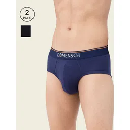 DAMENSCH Men Pack Of 2 Anti Bacterial Solid Basic Briefs DAM-CTS-B-NNY-BKN-picture-26
