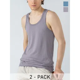 DAMENSCH Men Pack Of 2 Cotton Basic Innerwear Vests-picture-23