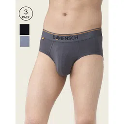 DAMENSCH Men Pack Of 3 Anti Bacterial DEO-COTTON MISTURE FREE Briefs DAM-CTS-B-CCD-BKN-SRY-picture-36