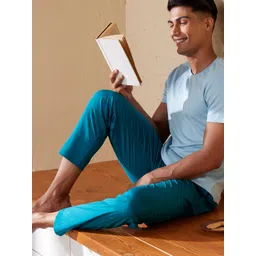 DAMENSCH Men Teal Solid Lounge Pants-picture-38