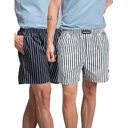 damensch Men's BREEEZE Ultra-Light Everyday Boxer Shorts- Pack of 2- Nether Black, Costa White- Large-picture-17