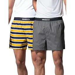 damensch Men's Cotton Classic Regular Fit Boxer Shorts (Pack of 2) (DAGRP64_O.Las Grey, Bali Mustard_2XL)-picture-11