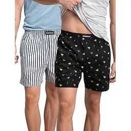 damensch Men's Regular Fit Cotton Breeze Ultra - Light Printed Pack of 2 Boxer Shorts-picture-13