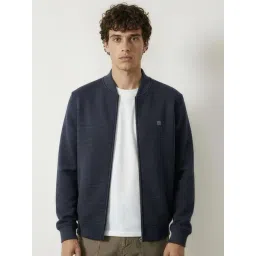 Damensch Nomad Navy Regular Fit Solid Bomber Jacket-picture-34