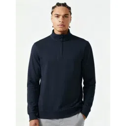 Damensch Nomad Navy Regular Fit Solid Sweatshirt-picture-14