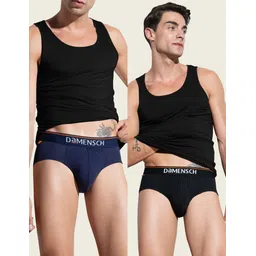 damensch Pack of 2 Combed Cotton Stretch V Shape Solid Men Brief-picture-14