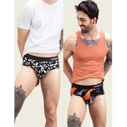 damensch Pack of 2 Micro Modal Stretch V Shape Printed Men Brief-picture-10