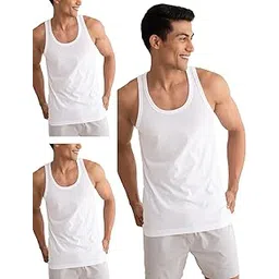 damensch Regular Fit Cotton Vest for Men Pack of 3| 100% Cotton Fabric, Anti-Bacterial Finish-picture-11