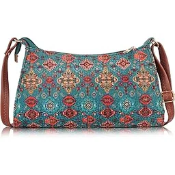 daniel clark Adjustable Strap Floral Printed Multi-Compartment Sling Bag with Back Zipper Pocket-picture-21