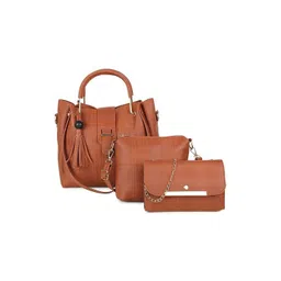 DANIEL CLARK Textured PU Structured Handheld Bag with Tasselled-picture-32