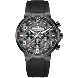 daniel hechter Paris Beaubourg Collection Multifunctional Watch for Men with Textured Round Dial and Silicon Strap-DHM1009-picture-51