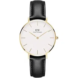 daniel wellington Petite Analog Watch for Women with White Round Dial & Black Leather Strap Band Water Resistant Women's Wrist Watches - DW00100549-picture-30