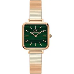 daniel wellington Stainless Steel Quadro Studio Analog Green Dial Women's Watch-Dw00100520, Band Color-Rose Gold-picture-11