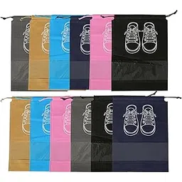 dantolo Pack of 12 Shoe Bags Travel with Drawstring, Shoe Bag, Shoe Bag, Water-Repellent, Dust-Resistant Shoe Bag for Shoes, Clothing, Men, Women, Daily and Travel Use, Black, Navy, Blue, Khaki, Grey,-picture-47