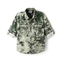 Dapper Dudes Full Sleeves Abstract Printed Shirt - Green-picture-20