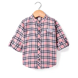 Dapper Dudes Full Sleeves Checked Shirt - Peach-picture-18