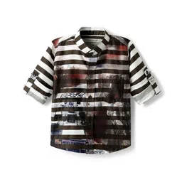 Dapper Dudes Full Sleeves Striped Shirt - Olive-picture-25