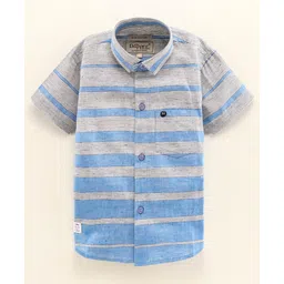 Dapper Dudes Half Sleeves Striped Shirt - Blue-picture-30