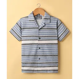 Dapper Dudes Half Sleeves Striped Shirt - Blue-picture-18