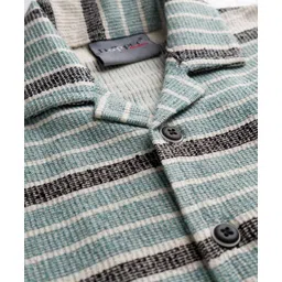 Dapper Dudes Half Sleeves Striped Shirt - Green image 3