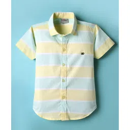 Dapper Dudes Half Sleeves Striped Shirt - Lemon-picture-17