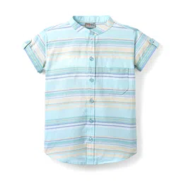 Dapper Dudes Half Sleeves Striped Shirt - Pista-picture-10