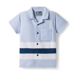 Dapper Dudes Half Sleeves Striped Shirt - Sky Blue-picture-27