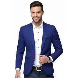 darbar in Men's Formal Blazer, Royal Blue, Slim Fit, Notch Lapel, Single Breasted-picture-18