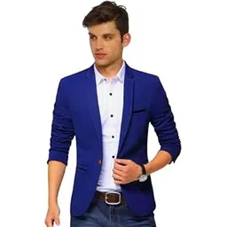 darbar in Single Breasted Casual, Formal, Party, Festive & Wedding Blazer, Blue Colour-picture-13