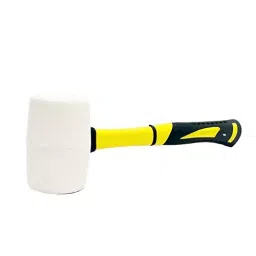 Darit 8 OZ Rubber Hammer Mallet White With Double Curved Handle Made of Sturdy Fibreglass-picture-46
