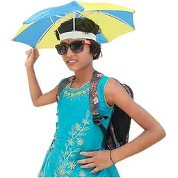 Kids/Adults UV & Rain Protection Hat Umbrella, Auto-Open, Soft Plastic Canopy, Steel Frame, Compact, 122 cm Wide x 5 cm Tall-image-39