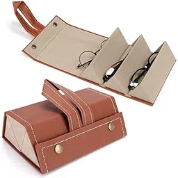 darkness 3 Layer Sunglasses Organizer Box, PU Leather Hanging Foldable Eyeglasses Case Storage Box Multiple Pairs Eyeglasses Storage Box Hanging Eyewear Holder for Men-picture-27